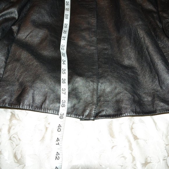 Vintage Gian Mori Black Leather Duster Jacket 42 8 - Picture 7 of 12